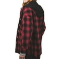 thumbnail image 2 of Womens Casual Wool Blend Plaid Shacket Jacket Long Sleeve Button Down Shirt Coat Brushed Flannel Tartan Cardigan with Hood (Hooded Yellow , S ), 2 of 3