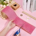 thumbnail image 3 of 4 inch Wide Velvet Ribbon 10 Yards Pink & Golden Velvet Wired Ribbon Double Sided Vintage Ribbons with Gold Edge, 3 of 9