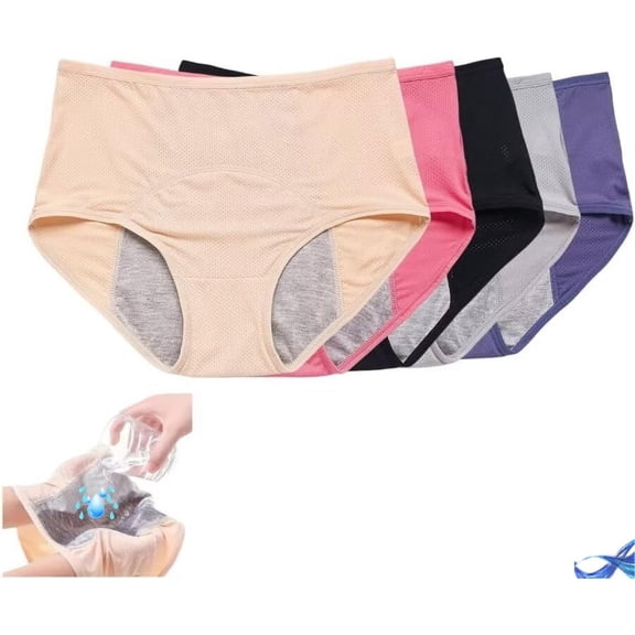 5 Pcs Leakproof Panties for Over 60#s, Plus Size Leakproof Panties for Women Over 60s with Incontinence, 2XLarge Size