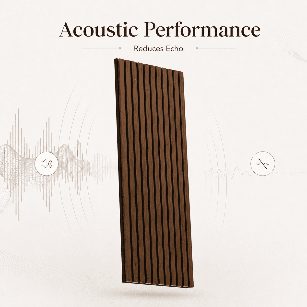 4-Pack Wood Slat Acoustic Wall Panels, 23.5" x 47.1" MDF Slat Wall Paneling for Modern Interior Wall Decor, Sound Absorbing Accent Panels, 31 Sq. Ft,Walnut
