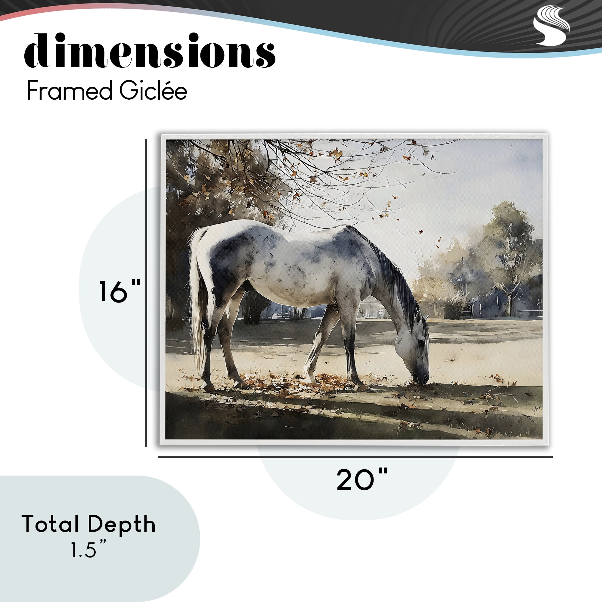 Stupell Industries Grey & White Mare Grazing White Framed Giclee Art, design by Franklyn Gregory