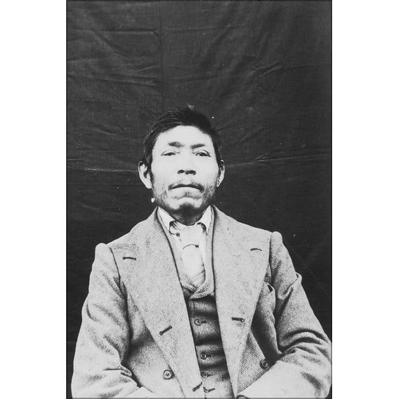 24"x36" Gallery Poster, Hah-lil-git. Medicine man indian at Nass River, B.C. Taken by B.A. Haldane, 1899