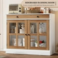 thumbnail image 6 of Buffet Cabinet with Storage,35.4" Large Sideboard Buffet,Farmhouse Kitchen Cabinet with Drawer and Glass Doors,Wood Coffee Bar Table for Kitchen Dining Room, 6 of 9