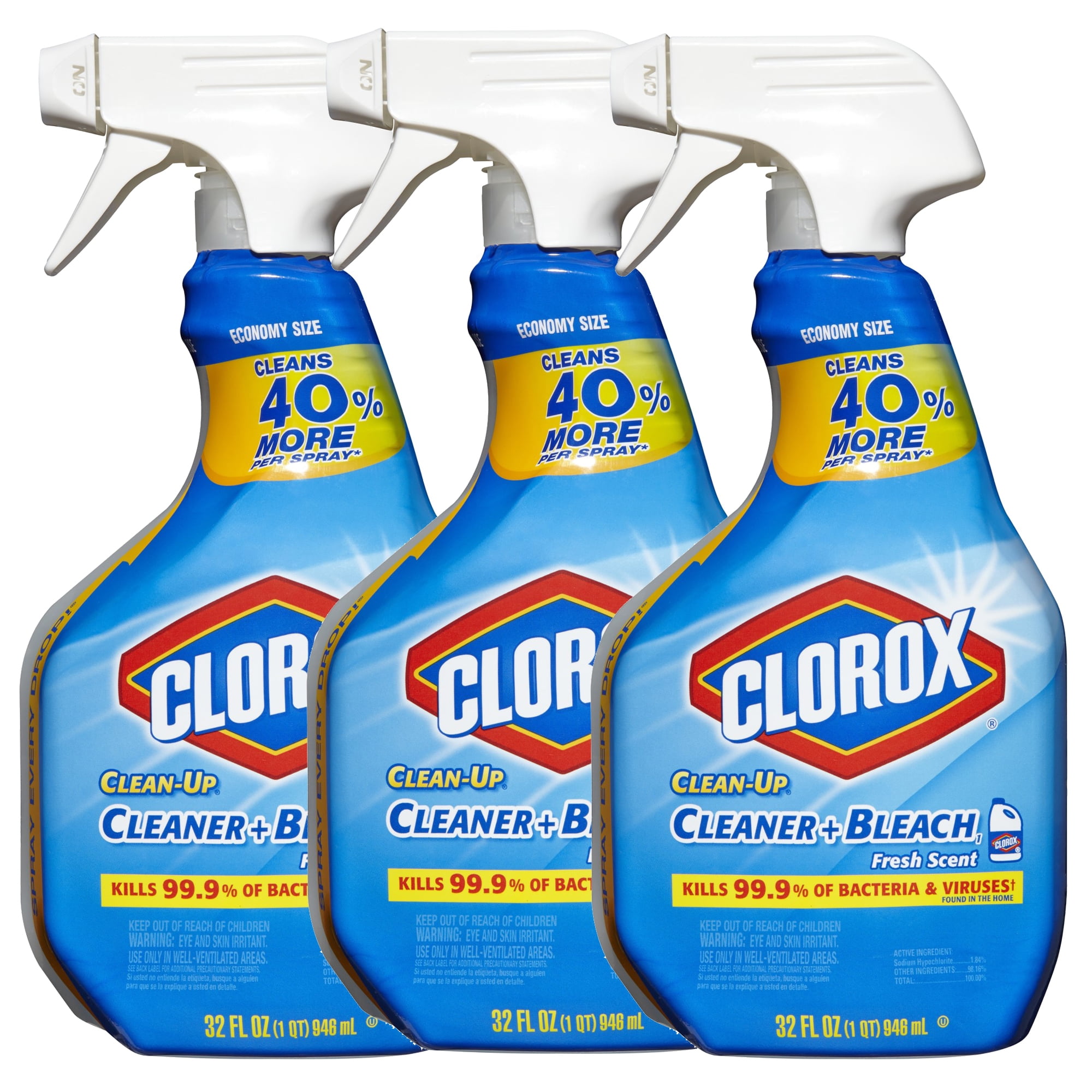 Clorox CleanUp All Purpose Cleaner Spray Bottle with Bleach, Fresh