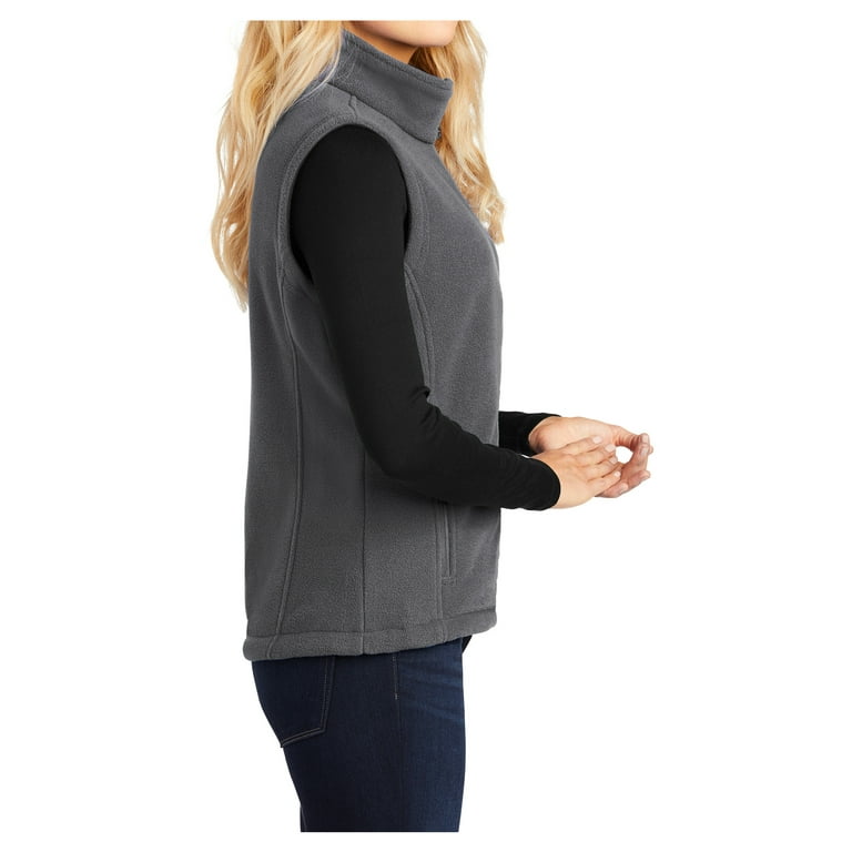 Womens Super Soft Value Polyester Fleece Vest Iron Grey X-Large