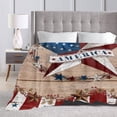 thumbnail image 5 of Boovnll 4th of July Throw Blanket, 30x40" Super Soft Cozy Patriotic Stars Stripe Fleece Blanket, Flannel Throw Blanket for Memorial Day Home Sofa Couch Bed Decor, 4th of July Decorations, 5 of 8