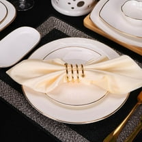 Raindrops 6 Pcs Rhinestone Napkin Rings Pearl Buckle Silver Holders Simple Style Buckles