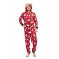 thumbnail image 2 of Family Matching Christmas Hood Jumpsuit Pajamas, Cartoon Snowman Print Long-Sleeved Zip Up Deer Sleepwear, 2 of 8