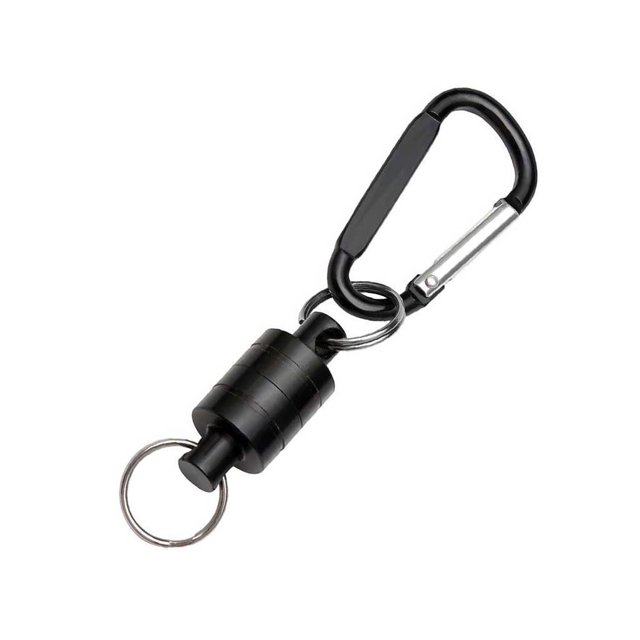 Mosquetón de Pesca Soidarity Aleación de Aluminio Portátil Antipérdida Negro