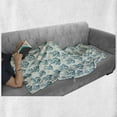 thumbnail image 6 of Nautical Soft Flannel Fleece Throw Blanket, Underwater Composition Corals and Fish Silhouettes, Cozy Plush for Indoor and Outdoor Use, 50" x 60", Sea Blue Ivory, by Ambesonne, 6 of 6