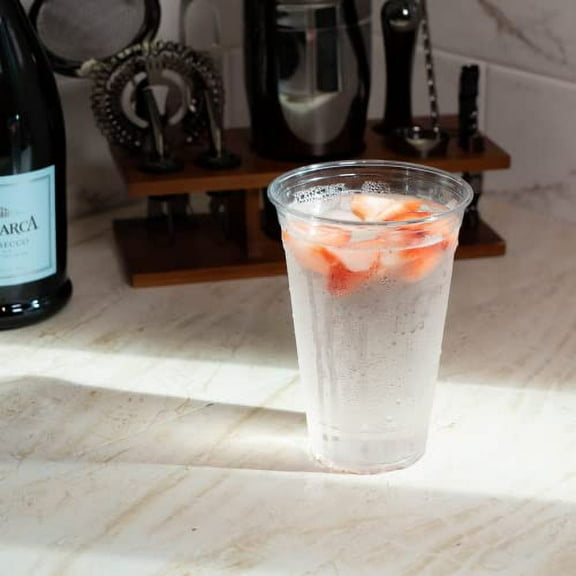 24oz Crystal Clear PET Plastic Cups, Disposable Cold Cups (Case of 600) (24oz)