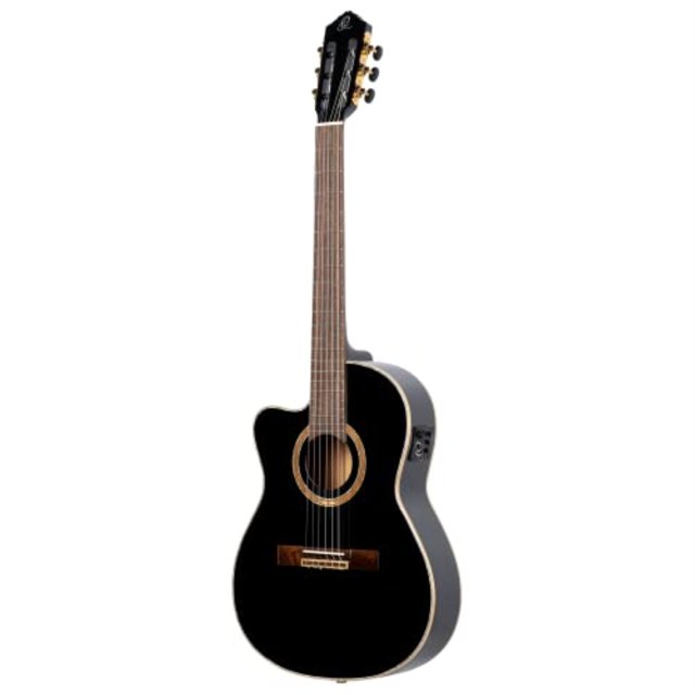 Performer Series Left-Handed Solid Top Thinline Crossover Acoustic-Electric Nylon Classical Guitar with Bag