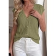 thumbnail image 2 of BTFBM Sweater Vest Women V Neck Cap Sleeve Button Down Knit Tops Spring Summer Loose Lightweight Cardigan Vests, 2 of 7