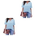 thumbnail image 2 of Blusa con cuello en V Qarigey Floral manga corta holgada verano mujer S M L XL XXL, 2 of 6