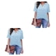 thumbnail image 2 of Blusa con cuello en V Qarigey Floral manga corta holgada verano mujer S M L XL XXL, 2 of 6
