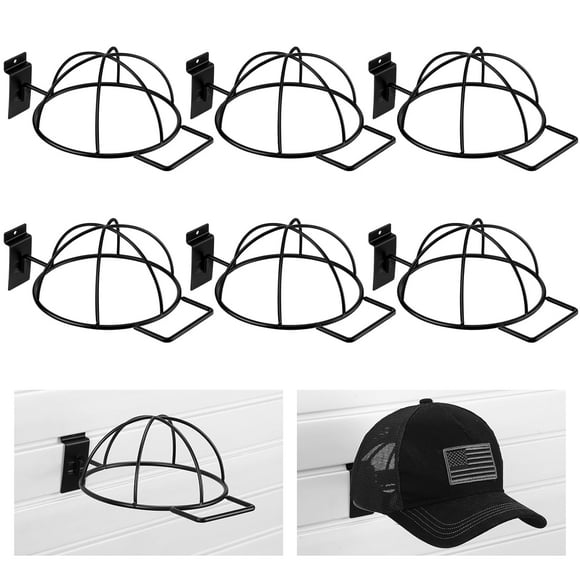 GHSDFBB 6 Pcs Slat Wall Hat Display Wire Headwear Display Rack Slatwall Accessories Metal Retail Display Racks for Baseball Hats Beanies Wigs Organization, Home, Retail Store, Warehouse Supp