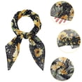 thumbnail image 4 of Bufandas de gasa para mujer - 27.6 X27.6 - Pañuelo cuadrado con estampado floral Pañuelo para el cuello Pañuelo para el cuello Girasol negro 70x70cm/27.6x27.6 inches(LxW), 4 of 5