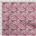 thumbnail image 4 of Soimoi Leaves Print,Cotton Poplin, Sewing Fabric Sold by The Yard 42 Inch Wide,Sewing Craft Quilting/Quilt Making Fabric, Pink&White, 4 of 5