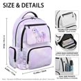 thumbnail image 5 of Chririnla Pastel Glitter Horse Water Repellent Lightweight Bookbag with Multi-Pockets Multi Pockets School Bag, Adjustable Strap 17 Inch Kids Backpack for Travel Preschool, 5 of 10