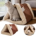 thumbnail image 2 of Cat Bed Mat 2 In 1 Tunnel Bed Cat Convertible Warm With Zipper Machine Washable Portable For Travel Cozy Retreat For And Comfort (coffee） Pet Baths for Outdoors Outdoor Pethouses on Poles Pethouse, 2 of 4