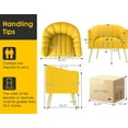 thumbnail image 2 of SEYNAR Oversized Glam Velvet Pumpkin Barrel Accent Chair,Modern Upholstered Cream Side Sofa Armchair for Living Room,Vanity (Yellow), 2 of 11