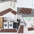 thumbnail image 6 of Newlake 2 Piece Microfiber Kitchen Rug Set Moroccan Trellis Non-Slip Soft Bathroom Rugs (Coffee, 17"x48"+17"x24"), 6 of 6