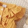 thumbnail image 7 of Mercatoo Toddler Baby Girl Summer Romper, Ruffle Fly Sleeve Rib Button Jumpsuit Overalls Long Pant Girl Cute Clothes, 7 of 7