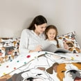 thumbnail image 4 of jejeloiu Cartoon Puppy Dog 7-Piece Bedding Comforter Set,Kawaii Pet Lover King Bedding Sets,Brown White Bed Sheets For Girl Boy,Ultra Soft Home Decor Reversible, 4 of 8