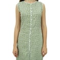 thumbnail image 6 of Phagun Women's Printed Cotton Tunic Sleeveless Green Kurta Front Cut Kurti-6, 6 of 9