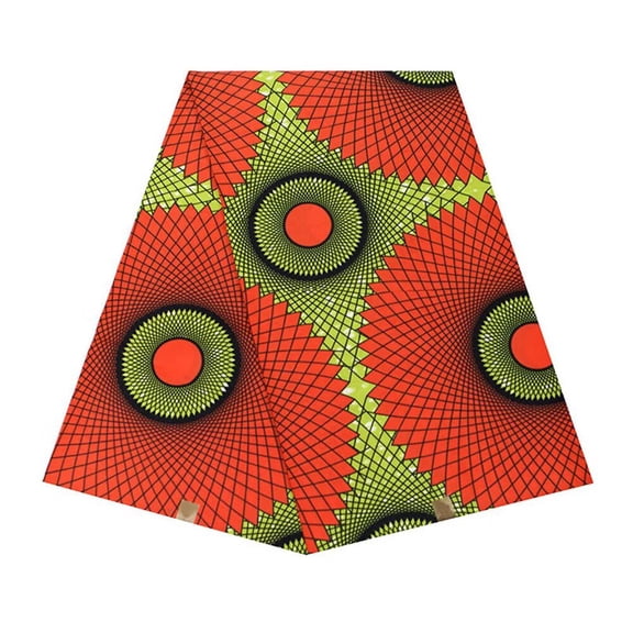 BintaRealWax African Fabric 6 Yards Cotton Wax Print Ankara Fabric for Sewing DIY Party Dress