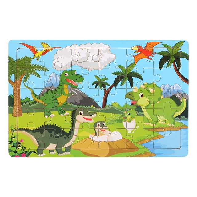 C Wooden Puzzle Toy For Children 30 Piece Set With Cartoon Designs Educational Brain Development Gift Age 3 Plus Wood