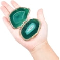 thumbnail image 2 of Green Agate Light Table Slices, June&Ann 10 Pcs Irregular Polished Agate Slab Cards Healing Crystals Geode Stones for Home Decoration & Jewelry Making, 2 of 5