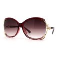 thumbnail image 3 of Womens Rhinestone Jewel Butterfly Exposed Lens Diva Sunglasses Red Burgundy, 3 of 5