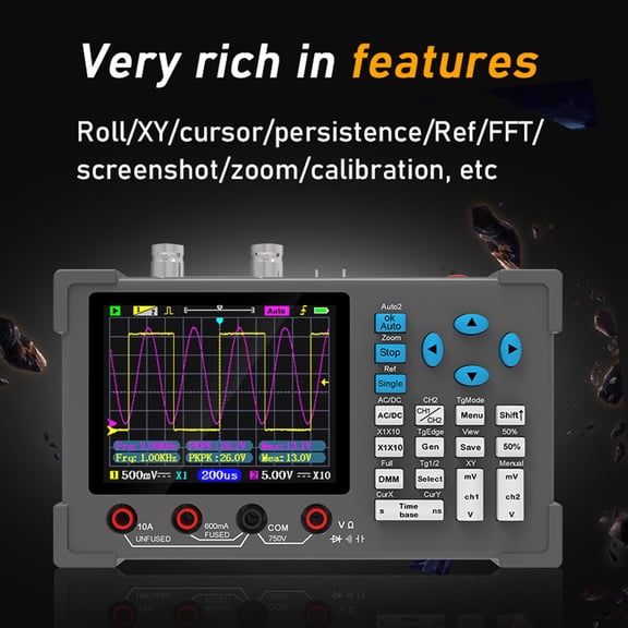 Oscilloscope,Rate Dual Channel 3in1 3.2inch Ips Display Oscope Meter 120mhz 250msa/s Rate Ips Display Oscope Oscillometer With Oscope Meter Handheld 3.2inch Ips Display Eryue Save