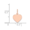 thumbnail image 2 of FJC Finejewelers 14 kt Rose Gold Plain .018 Gauge Engraveable Heart Disc Charm 14 mm x 9 mm, 2 of 6