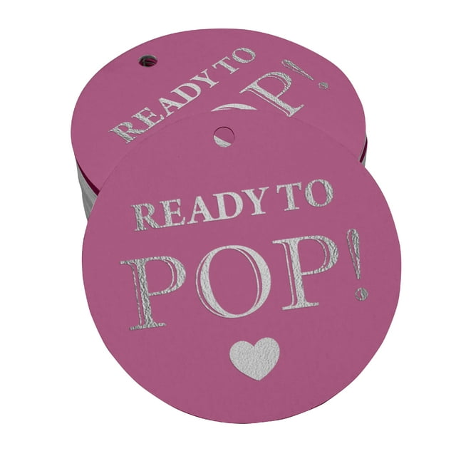 Inkdotpot Pack Of 50 Real Silver Foil Paper Tags Ready To Pop Baby Shower Favor Hang Tags