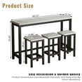 thumbnail image 5 of Clearance! Dining Table Set for 3 People, 4 Piece Bar Table Set, Vintage Rectangular Counter Height Bar Table with 3 Stools, Breakfast Bistro Set, Dining Stool Bar Chairs with Black Metal Legs, B950, 5 of 8