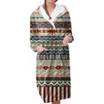 thumbnail image 1 of Women's Fleece Plush Robe Long Warm Plush Bathrobe Loungewear Jacket Printed Comfort Robe, 1 of 5