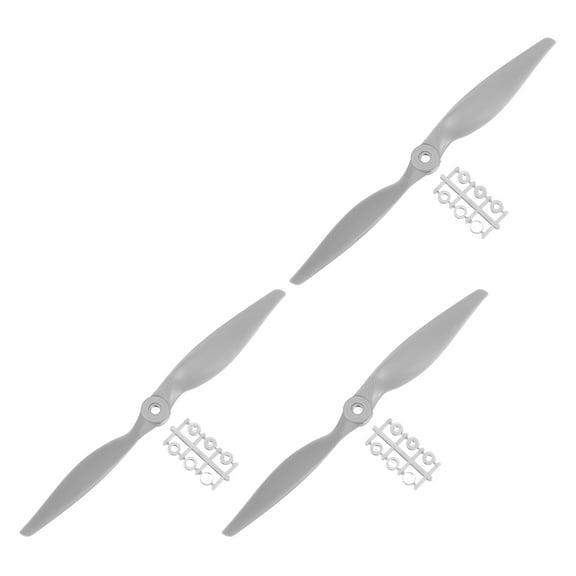 Uxcell 13x6.5 Inch RC Propellers 2-Vane Blades Props Gray with Adapter Rings RC Airplane Aircraft Prop Replacement 3Pcs