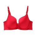 thumbnail image 2 of Crunowin Plus Size Bra for Women with Underwire, Casual Daily Push up Bra Red 85C, 2 of 3