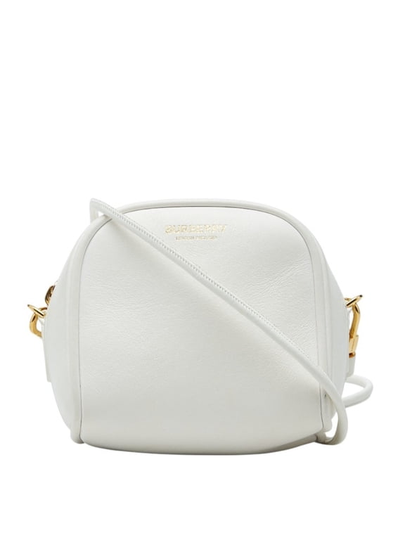 Pre-Owned Burberry Micro Leather Cube Shoulder Bag Pouch White Women's BURBERRY