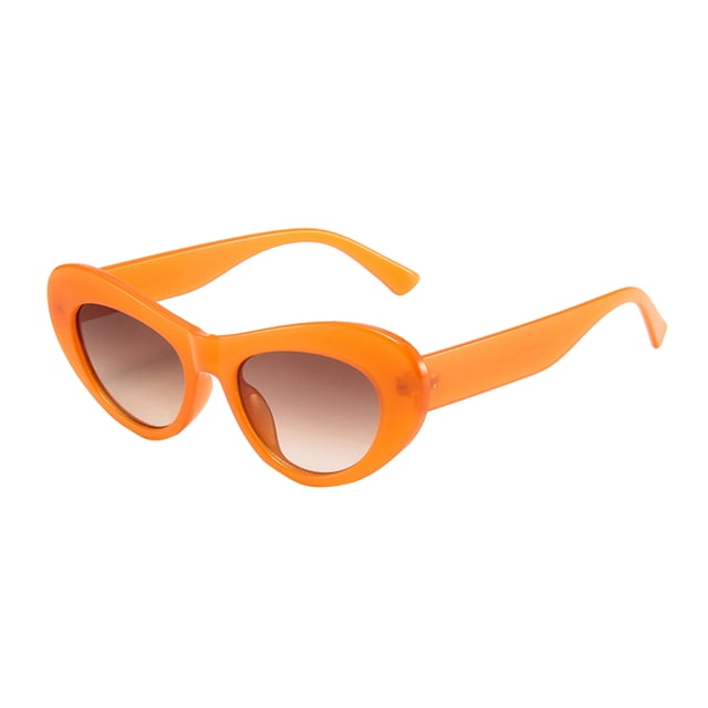 Jusqu'à 10 $ Lunettes Orange Femmes Jelly Couleur Lunettes de Soleil Rétro Simples Ovales Lunettes de Soleil