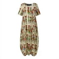 thumbnail image 5 of ZANZEA Women Casual Vintage Round Neck Print Loose Long Dress, 5 of 5