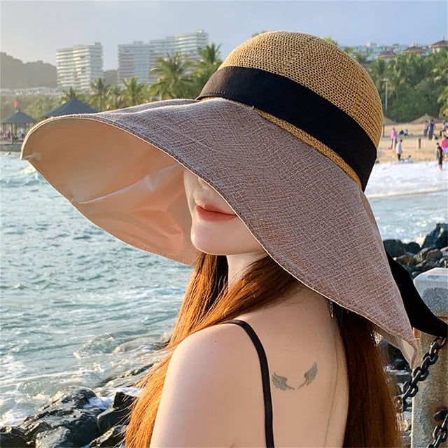 Women‘s Oversized Seaside Female And Small Holiday Spring Summer Foldable Hat