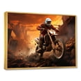 thumbnail image 2 of Designart "Dirt Bike Adventure Orange and Black Rider III" Transportation Framed Wall Art - Transitional Orange Motorcycle Entryway Framed Wall Art, 2 of 6