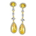 thumbnail image 2 of Bling Jewelry Womens Art Deco Vintage Dangle Chandelier Earrings with CZ Teardrop, 2 of 7
