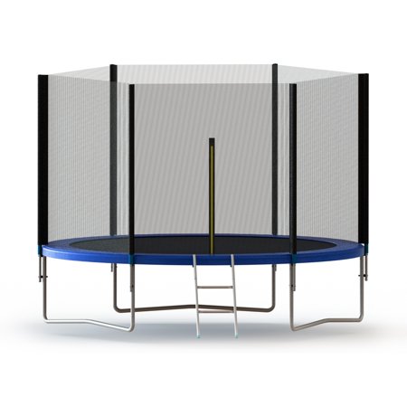 ALEKO Trampoline with Safety Net and Ladder - 8 Feet - Black and Blue