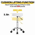 thumbnail image 4 of BestOffice Round Rolling Stool with Swivel Garage Stool with Wheels PU Cushion Leather Stool for Office, Massage (White), 4 of 7