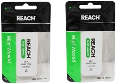 Dental Floss, Waxed, Mint, 200 Yard (Pack of 2)