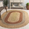 thumbnail image 2 of SAFAVIEH Braided Kent Geometric Machine Washable Reversible Area Rug, Brown/Gold, 5' x 8' Oval, 2 of 20
